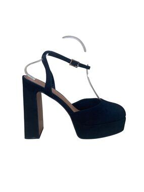 ASOS Women’s Black Suede Strapped Pressure Platform High Heel Shoes Size 11